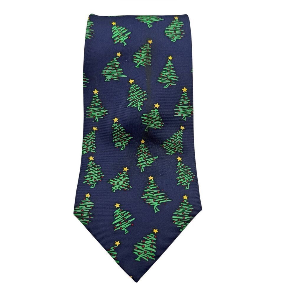 Alynn Neckwear Christmas Tree With A Twist Neck Tie 100% Silk Office Party